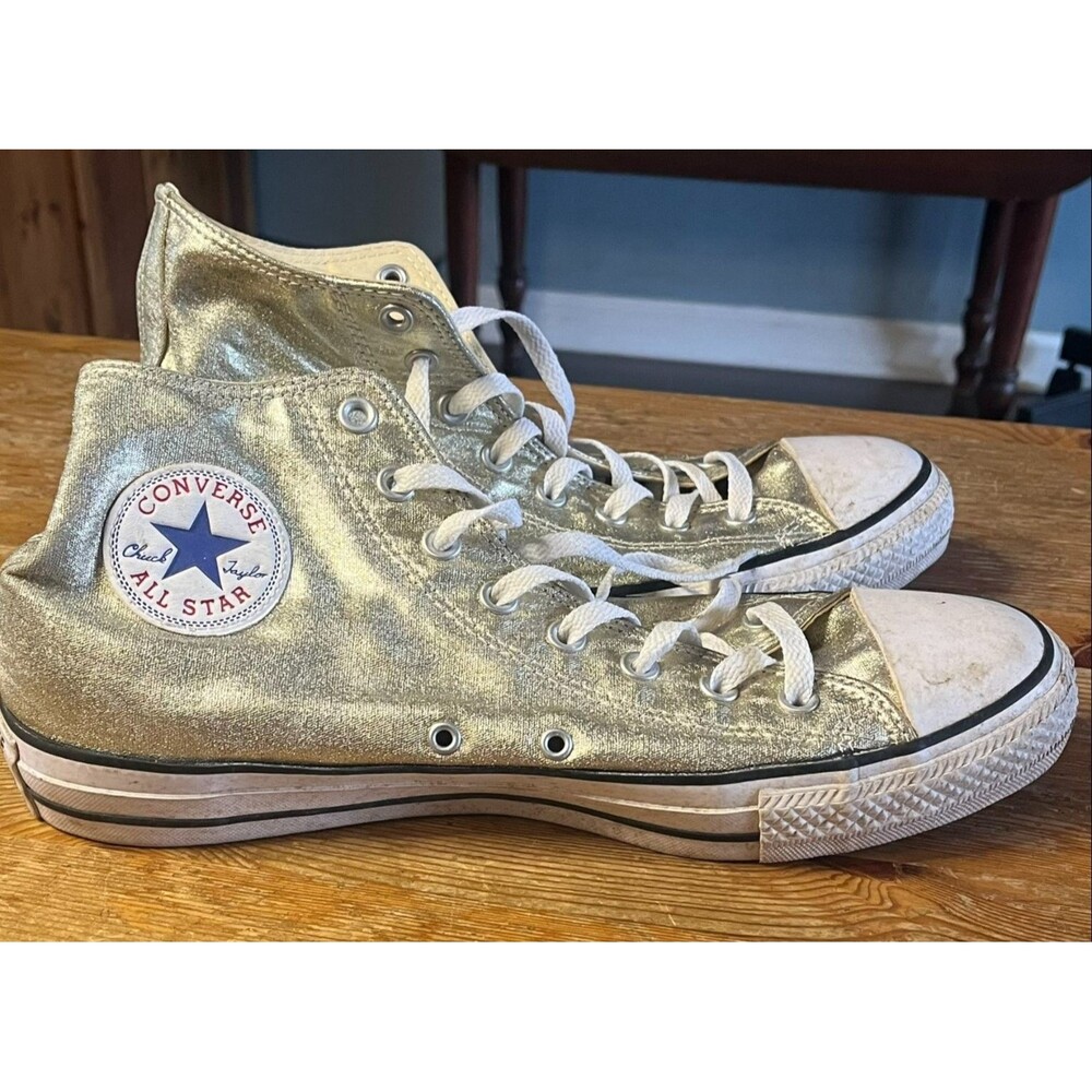 Converse Chuck Taylor All Star Sneakers Mens 11 Womens 13 Metallic Gold Hightops